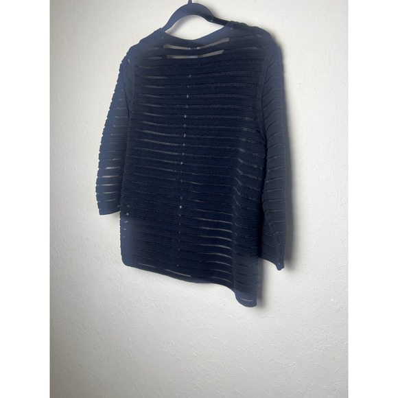 Chicos Easywear Jacket Black 3X Textured Sheer Mob Wife Going Out Zip Whimsigoth - Picture 2 of 7